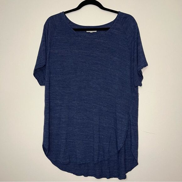 Madewell Blue Heathered Relaxed Fit Top - Size L - Picture 1 of 5